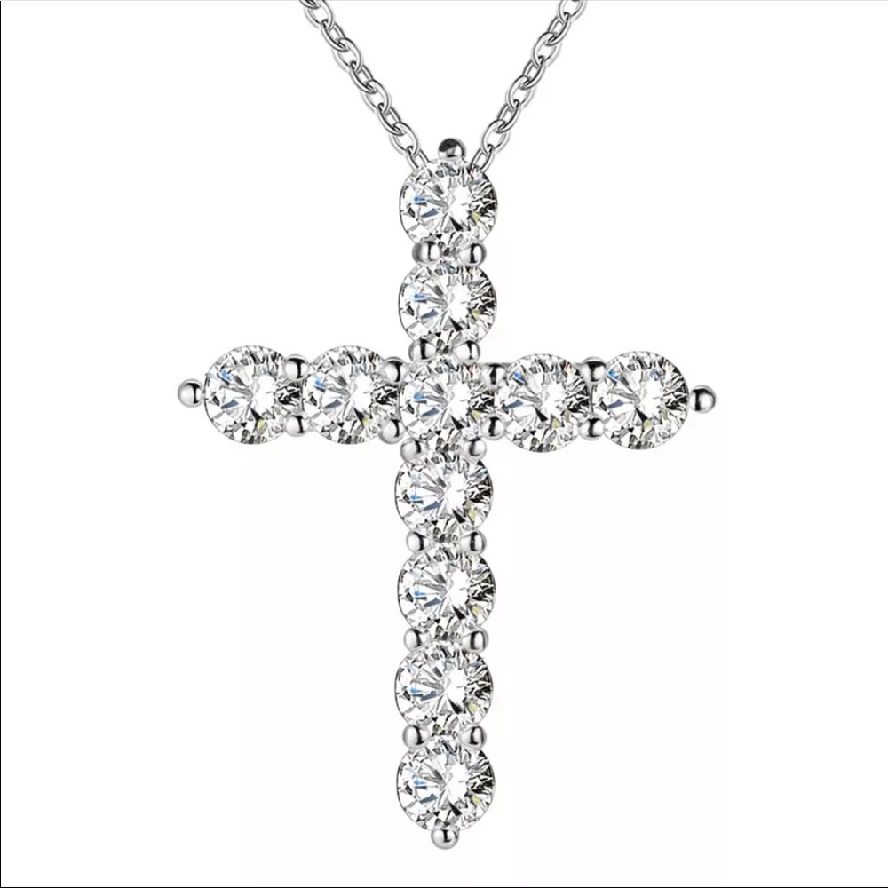 GORGEOUS ♡ AAA Cubic Zirconia Diamond CRYSTAL CROSS with Box GIFT - Picture 2 of 10